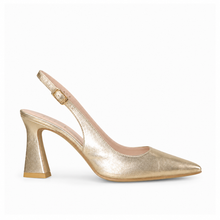 Load image into Gallery viewer, Lodi Risedis Sling-Back High Heels in Gold
