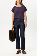 Load image into Gallery viewer, Luisa Cerano Short-sleeved blouse in Plum

