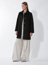 Load image into Gallery viewer, Cinzia Rocca Wool Coat with Quilted Padded Back in Black
