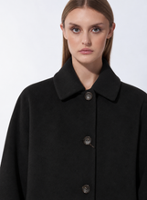 Load image into Gallery viewer, Cinzia Rocca Wool Coat with Quilted Padded Back in Black
