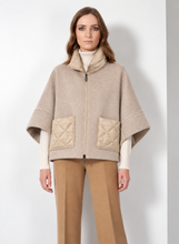 Load image into Gallery viewer, Cinzia Rocca Quilted Detail Cape in Beige
