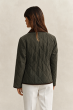 Load image into Gallery viewer, Gant Monogram Quilted Jacket in Dark Moss Green
