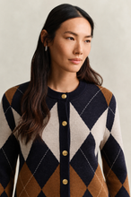 Load image into Gallery viewer, Gant Argyle C-Neck Cardigan
