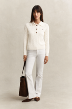 Load image into Gallery viewer, Gant Lambswool Cable Knit Rugger in Cream
