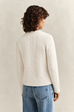 Load image into Gallery viewer, Gant Lambswool Cable Knit Cardigan in Cream
