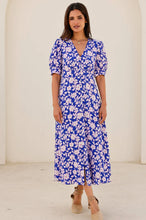 Load image into Gallery viewer, Aspiga Anne Tea Dress in Cobalt/Pink
