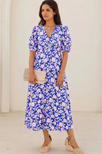 Load image into Gallery viewer, Aspiga Anne Tea Dress in Cobalt/Pink
