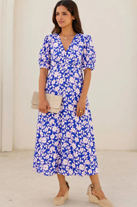 Aspiga Anne Tea Dress in Cobalt/Pink