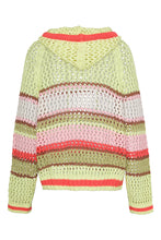 Load image into Gallery viewer, Liv Bergen Crochet Striped Hoodie in Lime Green
