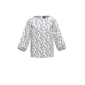 Emme Racemo Print Top Blue