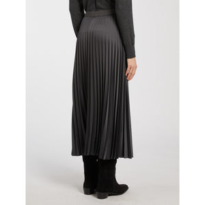 Marella Pontiac Pleated Skirt in Dark Grey