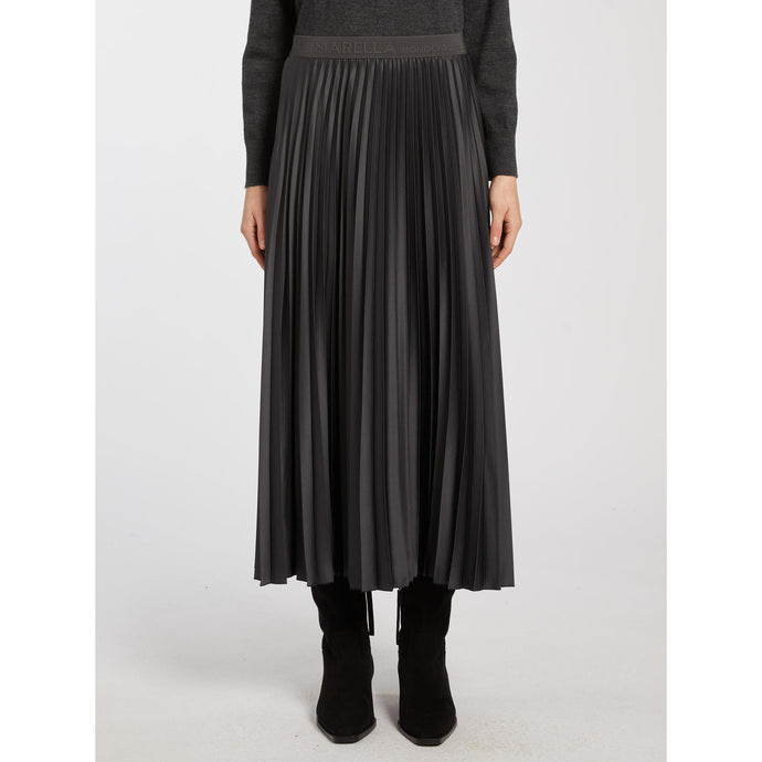 Marella Pontiac Pleated Skirt in Dark Grey