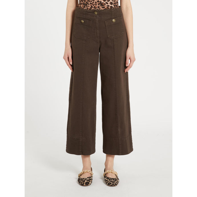 Marella Velain Wide-Leg Jeans in Brown