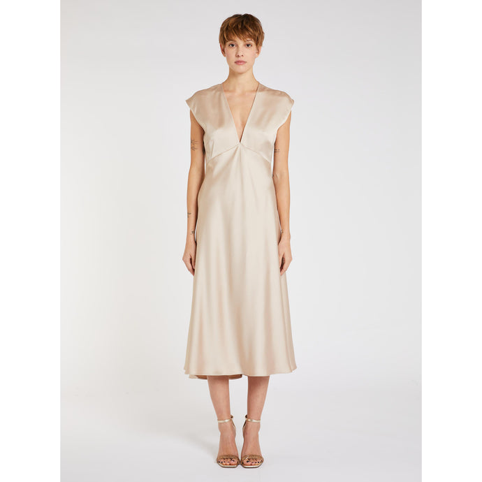 Marella Divas Satin Dress in Natural