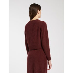 Marella Bow Cardigan In Bordeaux