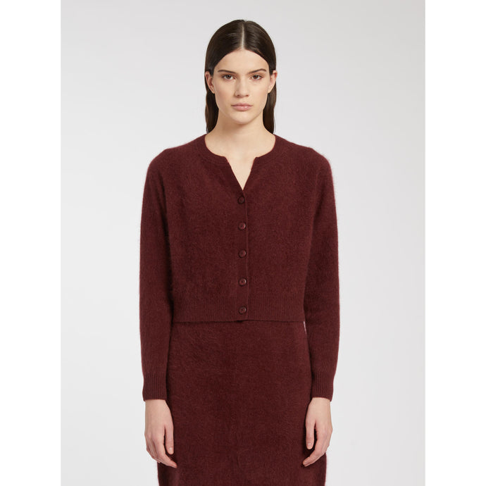 Marella Bow Cardigan In Bordeaux