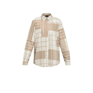 Emme Biagio Blouse in White and Camel