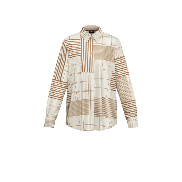Emme Biagio Blouse in White and Camel