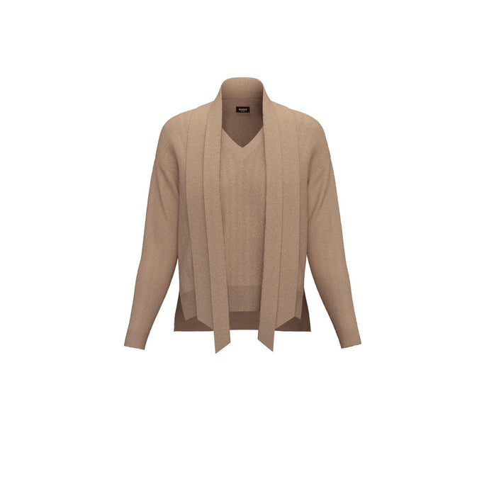 Emme Eroico Sweater with Neck Tie in Beige