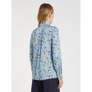iBlue Kapok Blouse in Light Blue Hearts