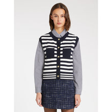 Load image into Gallery viewer, iBlue Sapore Knited Gilet in NavyWhite
