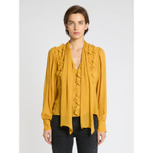 Load image into Gallery viewer, Marella Sfresco Tie-Neck Blouse in Mustard Yellow

