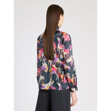 Load image into Gallery viewer, Marella Nastro Silk Blouse in Navy Horse Print
