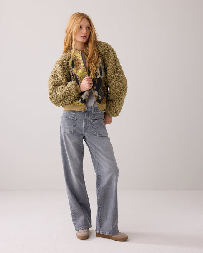 Summum Bomber Teddy Jacket in Green