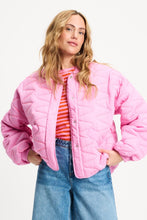 Load image into Gallery viewer, Pom Quilted Cheering Pink Jacket
