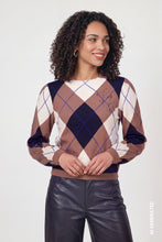 Load image into Gallery viewer, Monari Argyle Turtleneck Knit
