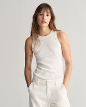Load image into Gallery viewer, Gant High Neck Rib Tank Top in White
