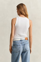 Load image into Gallery viewer, Gant High-Neck Rib Tank Top in White
