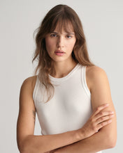 Load image into Gallery viewer, Gant High Neck Rib Tank Top in White
