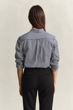 Load image into Gallery viewer, Gant Classic Poplin Striped Shirt in Classic Blue
