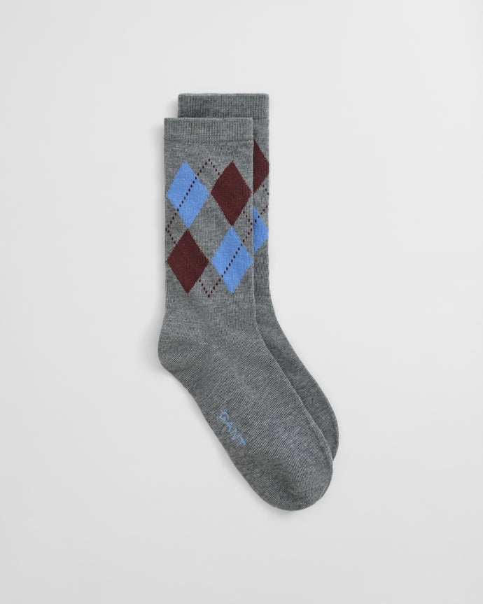 Gant Argyle Check Socks in Grey