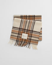 Load image into Gallery viewer, Gant Tartan Check Wool Scarf in Cream
