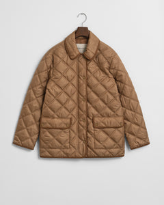Gant Quilted Jacket with Cord Trim in Khaki