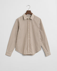 Gant Classic Striped Shirt in Taupe Beige