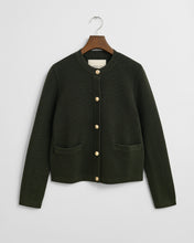 Load image into Gallery viewer, Gant Contrast Knit Jumper in Moss Green

