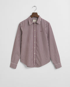 Gant Classic Striped Shirt in Plum Wine
