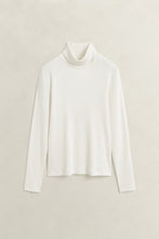 Load image into Gallery viewer, Gant Slim Ribbed Turtleneck in Eggshell
