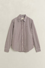 Load image into Gallery viewer, Gant Classic Poplin Striped Shirt in Deep Brown
