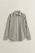 Load image into Gallery viewer, Gant Striped Classic Poplin Shirt in Country Green
