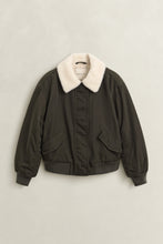 Load image into Gallery viewer, Gant Padded Bomber Jacket in Dark Moss Green
