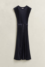Load image into Gallery viewer, Gant Belted Pleated Dress in Evening Blue
