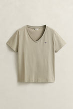 Load image into Gallery viewer, Gant Shiled V-Neck T-Shirt in Country Beige
