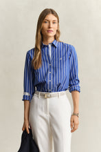 Load image into Gallery viewer, Gant Classic Poplin Stripe Shirt in Royal Blue
