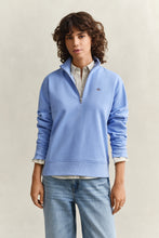 Load image into Gallery viewer, Gant Shiled Half-Zip Sweater in Hydrangea Blue
