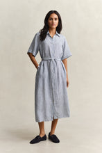 Load image into Gallery viewer, Gant Striped Shirt Dress in Evening Blue
