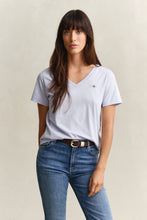 Load image into Gallery viewer, Gant Shiled V-Neck T-Shirt in Light Blue
